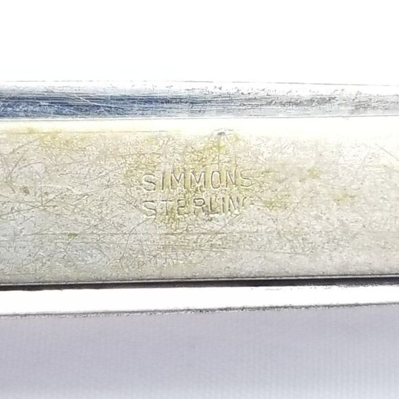 Vintage Simmons Sterling Silver Tie Clip, Minimal Design, Tarnished, Estate - Picture 4 of 7